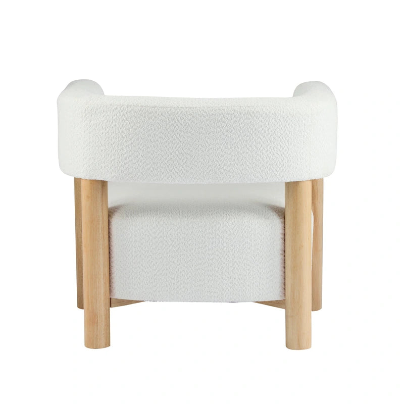 Fauteuil Boucle – Multicolore, pieds en bois d'hévéa, une place