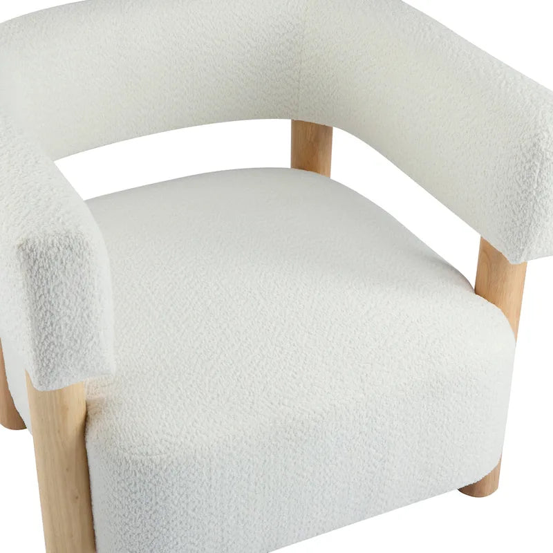 Fauteuil Boucle – Multicolore, pieds en bois d'hévéa, une place