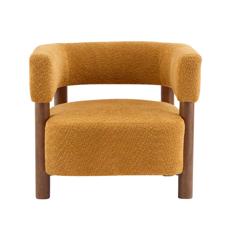 Fauteuil Boucle – Multicolore, pieds en bois d'hévéa, une place