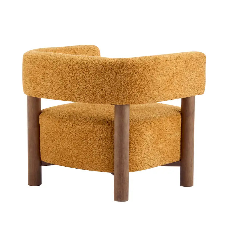 Fauteuil Boucle – Multicolore, pieds en bois d'hévéa, une place