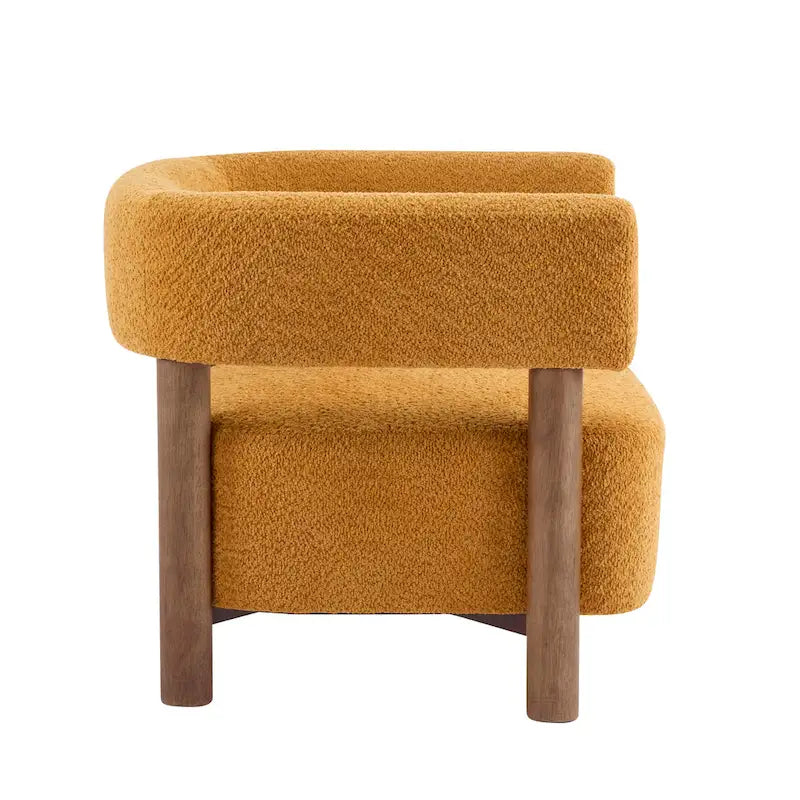 Fauteuil Boucle – Multicolore, pieds en bois d'hévéa, une place