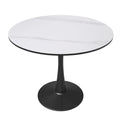 Table à manger ronde sur pied pour 4 personnes – Plateau en pierre frittée, 3 couleurs