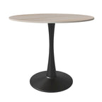 Table à manger ronde sur pied pour 4 personnes – Plateau en pierre frittée, 3 couleurs