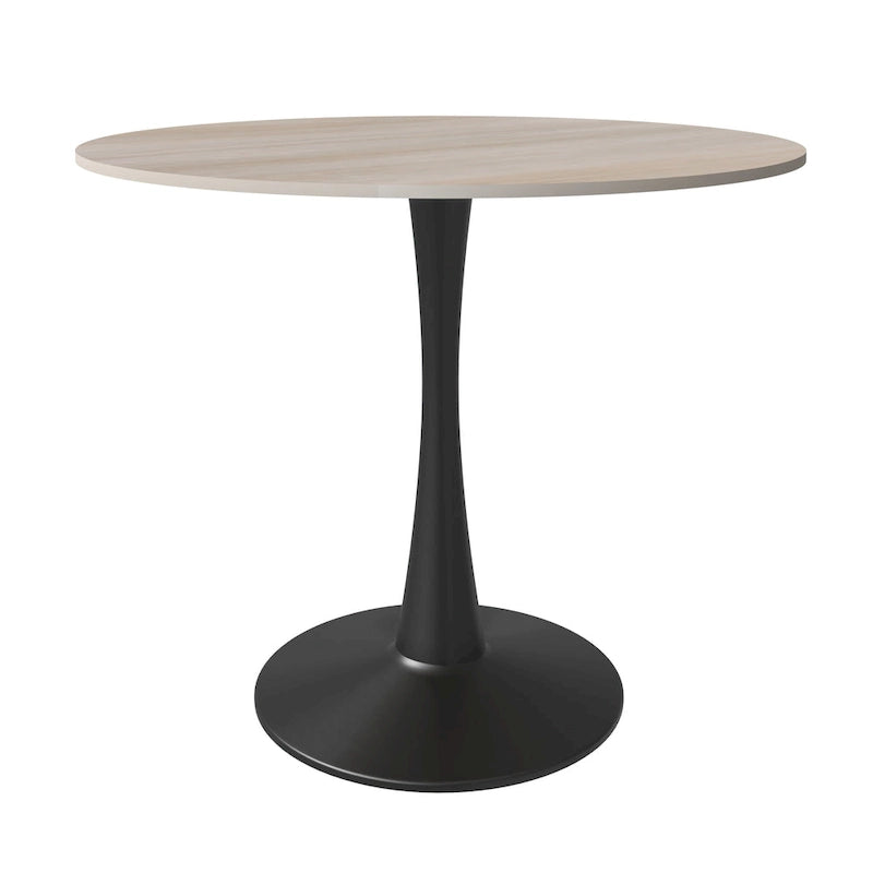 Table à manger ronde sur pied pour 4 personnes – Plateau en pierre frittée, 3 couleurs