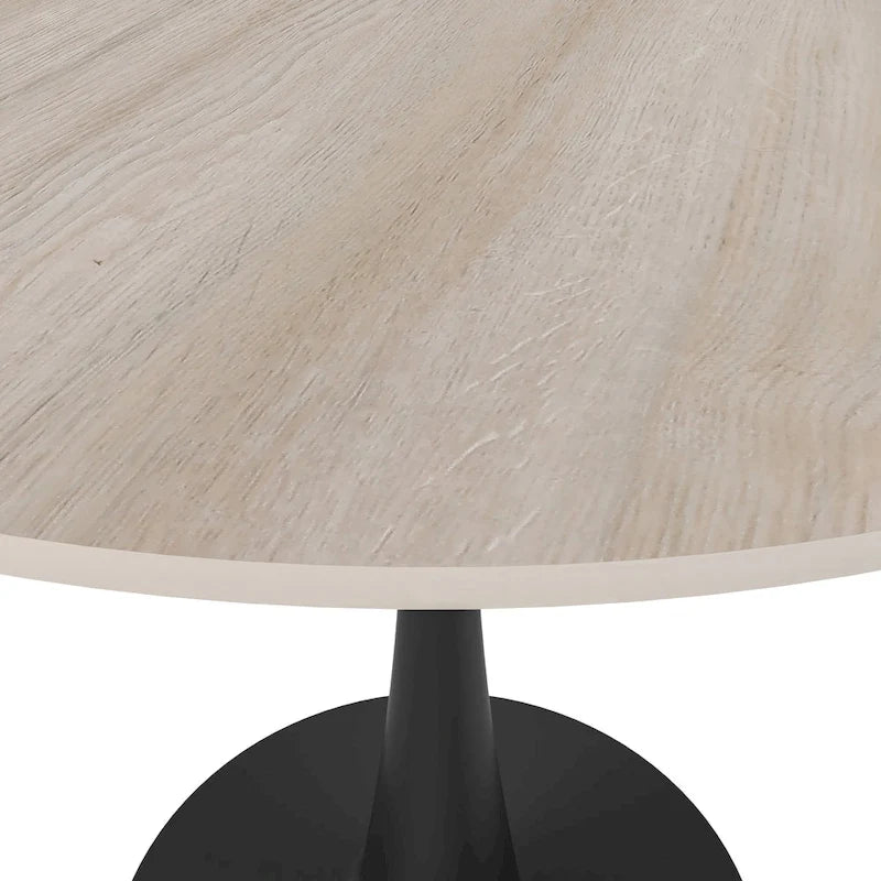 Table à manger ronde sur pied pour 4 personnes – Plateau en pierre frittée, 3 couleurs