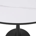 Table à manger ronde sur pied pour 4 personnes – Plateau en pierre frittée, 3 couleurs