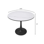 Table à manger ronde sur pied pour 4 personnes – Plateau en pierre frittée, 3 couleurs