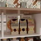 Desserte de cuisine roulante blanche avec plan de travail rabattable, 2 tiroirs et 2 placards