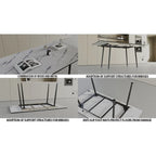 Table à manger ronde blanche avec pieds noirs mats, 4 places