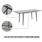 Table à manger ronde blanche avec pieds noirs mats, 4 places