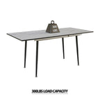 Table à manger ronde blanche avec pieds noirs mats, 4 places