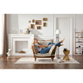 Fauteuil d'appoint surdimensionné en chenille orange, une place, pour salon et chambre
