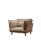 Fauteuil d'appoint surdimensionné en chenille orange, une place, pour salon et chambre