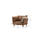 Fauteuil d'appoint surdimensionné en chenille orange, une place, pour salon et chambre