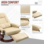 Fauteuil relax pivotant en similicuir PU blanc cassé, manuel, 1 place