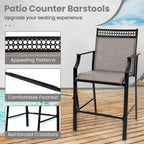 Tabourets de bar en tissu rouge/bleu/café (lot de 2) avec repose-pieds et accoudoirs