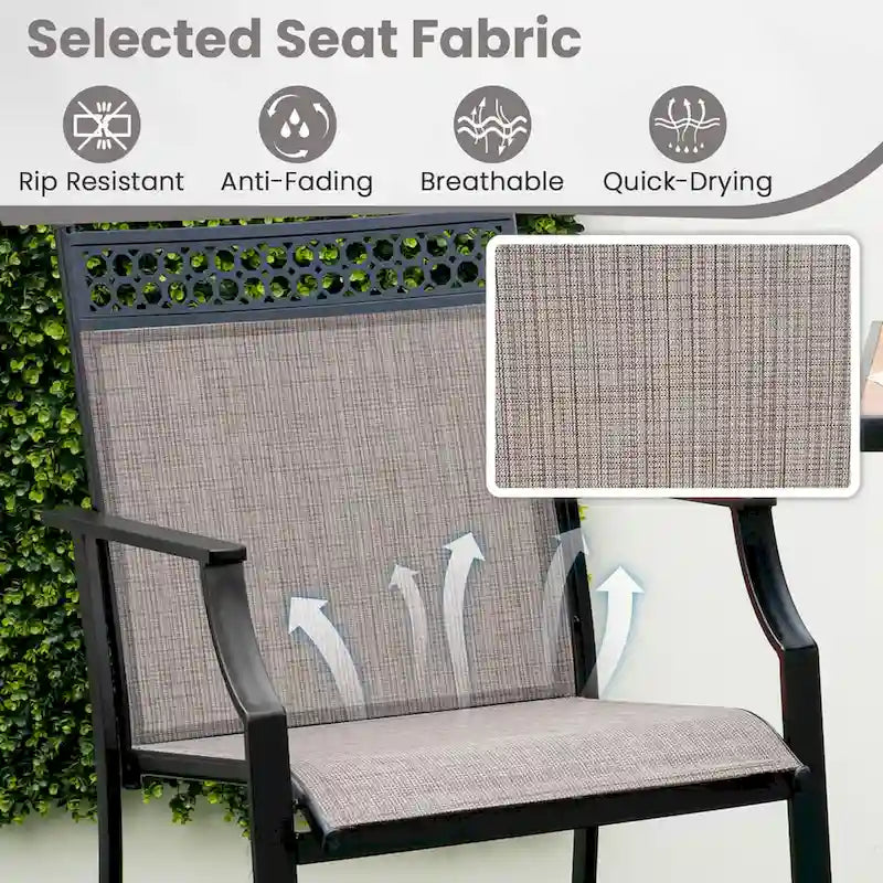 Tabourets de bar en tissu rouge/bleu/café (lot de 2) avec repose-pieds et accoudoirs