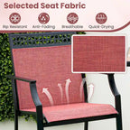 Tabourets de bar en tissu rouge/bleu/café (lot de 2) avec repose-pieds et accoudoirs