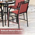 Tabourets de bar en tissu rouge/bleu/café (lot de 2) avec repose-pieds et accoudoirs