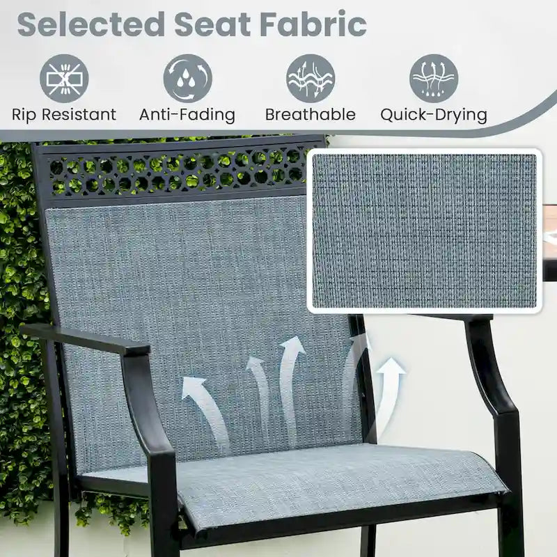 Tabourets de bar en tissu rouge/bleu/café (lot de 2) avec repose-pieds et accoudoirs