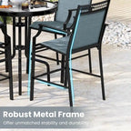 Tabourets de bar en tissu rouge/bleu/café (lot de 2) avec repose-pieds et accoudoirs