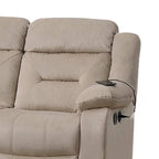 Canapé inclinable manuel en velours beige, 3 places, 211 cm