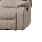 Canapé inclinable manuel en velours beige, 3 places, 211 cm