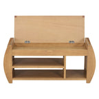 Banc de rangement pour chaussures rembourré avec côtés incurvés, pour 1 personne – Noir / Bleu marine vieilli / Naturel / Espresso / Blanc vieilli