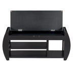 Banc de rangement pour chaussures rembourré avec côtés incurvés, pour 1 personne – Noir / Bleu marine vieilli / Naturel / Espresso / Blanc vieilli