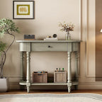 Table console étroite avec tiroir et étagère ouverte Gris / Blanc / Beige+Blanc / Bleu marine