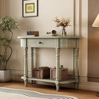 Table console étroite avec tiroir et étagère ouverte Gris / Blanc / Beige+Blanc / Bleu marine