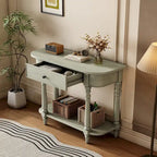 Table console étroite avec tiroir et étagère ouverte Gris / Blanc / Beige+Blanc / Bleu marine