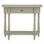 Table console étroite avec tiroir et étagère ouverte Gris / Blanc / Beige+Blanc / Bleu marine