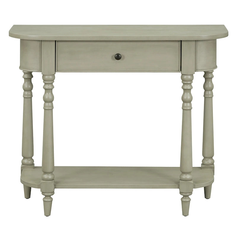 Table console étroite avec tiroir et étagère ouverte Gris / Blanc / Beige+Blanc / Bleu marine