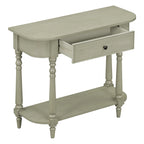 Table console étroite avec tiroir et étagère ouverte Gris / Blanc / Beige+Blanc / Bleu marine