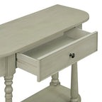Table console étroite avec tiroir et étagère ouverte Gris / Blanc / Beige+Blanc / Bleu marine