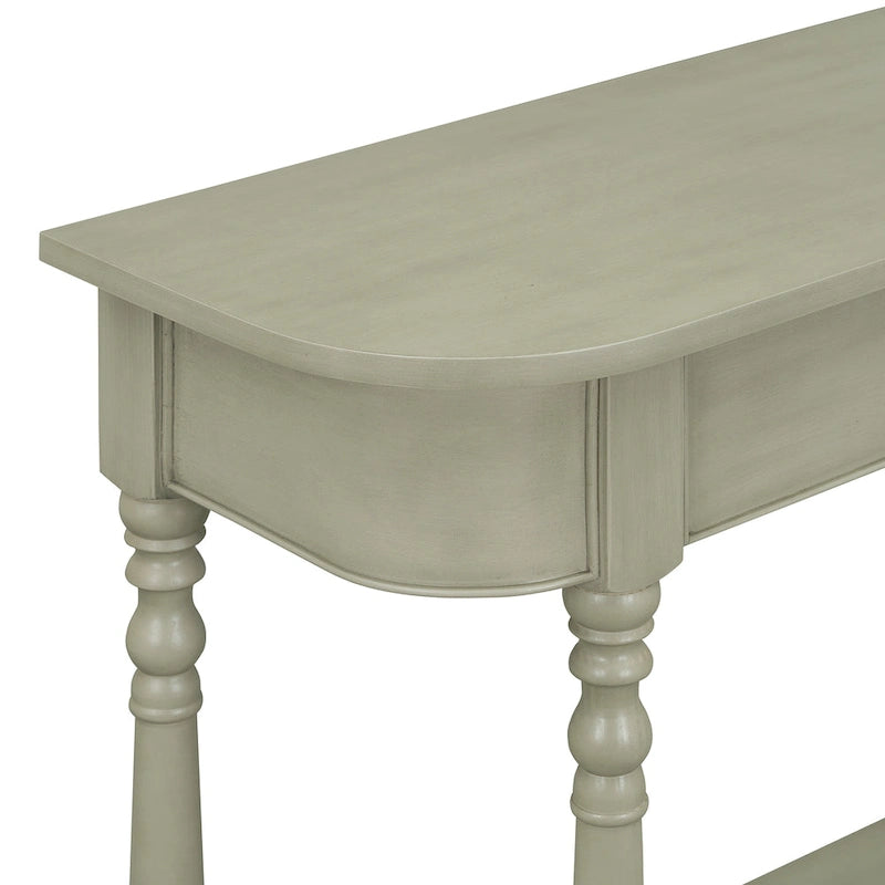 Table console étroite avec tiroir et étagère ouverte Gris / Blanc / Beige+Blanc / Bleu marine