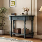 Table console étroite avec tiroir et étagère ouverte Gris / Blanc / Beige+Blanc / Bleu marine