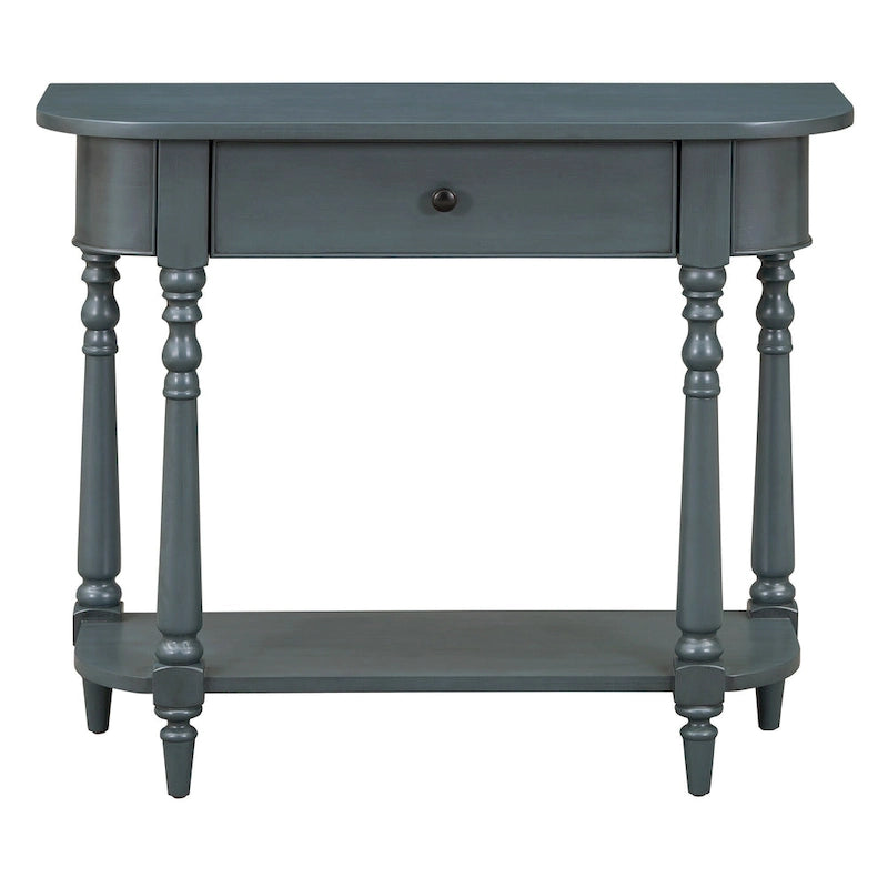 Table console étroite avec tiroir et étagère ouverte Gris / Blanc / Beige+Blanc / Bleu marine