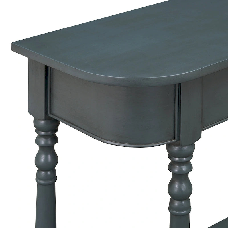 Table console étroite avec tiroir et étagère ouverte Gris / Blanc / Beige+Blanc / Bleu marine