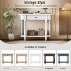 Table console étroite avec tiroir et étagère ouverte Gris / Blanc / Beige+Blanc / Bleu marine