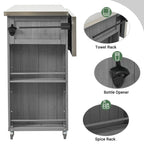 Îlot de cuisine extérieur - Naturel / Gris / Noir, Bois + Acier inoxydable, 1 personne