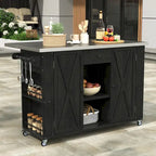Îlot de cuisine extérieur - Naturel / Gris / Noir, Bois + Acier inoxydable, 1 personne