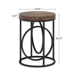 Table d'appoint ronde, blanc/doré et marron/noir, cadre métallique, 1 ou 2 pièces