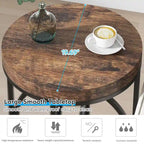 Table d'appoint ronde, blanc/doré et marron/noir, cadre métallique, 1 ou 2 pièces