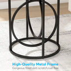 Table d'appoint ronde, blanc/doré et marron/noir, cadre métallique, 1 ou 2 pièces
