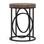 Table d'appoint ronde, blanc/doré et marron/noir, cadre métallique, 1 ou 2 pièces