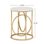 Table d'appoint ronde, blanc/doré et marron/noir, cadre métallique, 1 ou 2 pièces