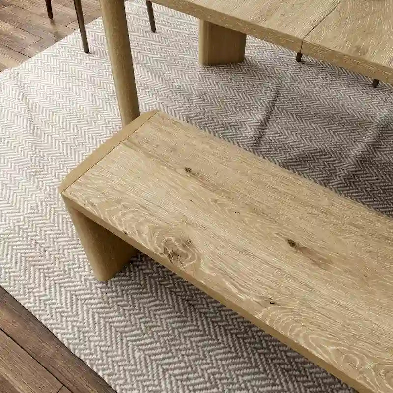 Banc de salle à manger en chêne à pieds panneau pour 2 personnes
