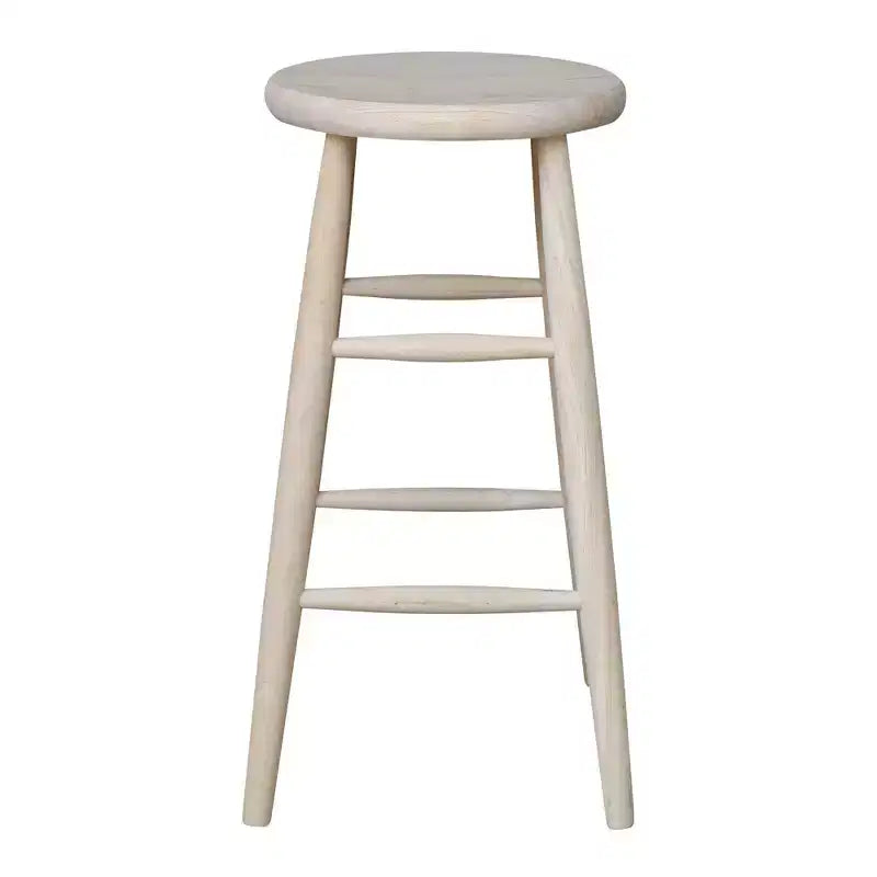 Tabouret de bar à hauteur de comptoir avec assise incurvée de 76 cm non fini – International Concepts : Bois massif, rond, sans dossier